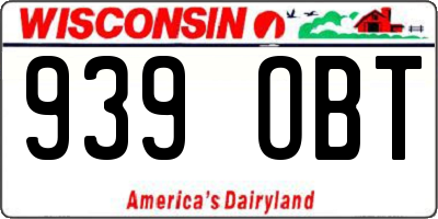 WI license plate 939OBT