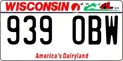 WI license plate 939OBW