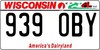 WI license plate 939OBY