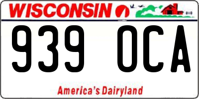 WI license plate 939OCA
