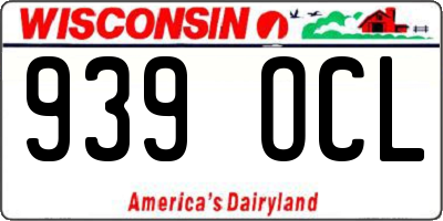 WI license plate 939OCL