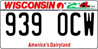 WI license plate 939OCW
