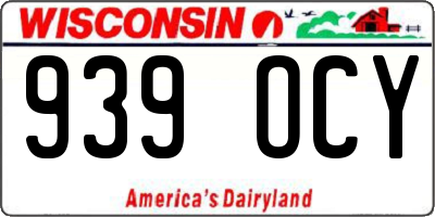 WI license plate 939OCY