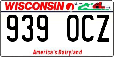 WI license plate 939OCZ