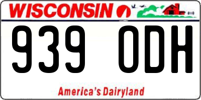WI license plate 939ODH