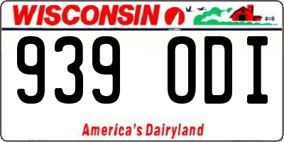 WI license plate 939ODI