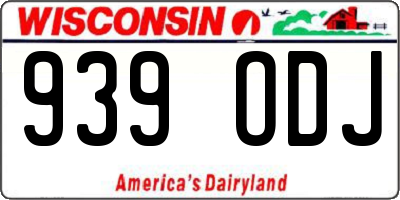 WI license plate 939ODJ