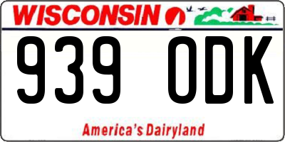 WI license plate 939ODK