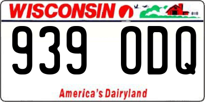 WI license plate 939ODQ