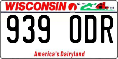 WI license plate 939ODR