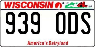 WI license plate 939ODS
