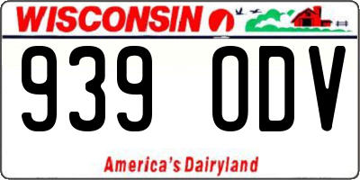 WI license plate 939ODV
