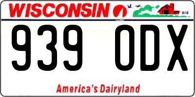 WI license plate 939ODX