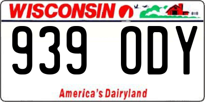 WI license plate 939ODY