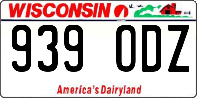 WI license plate 939ODZ