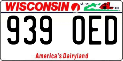 WI license plate 939OED
