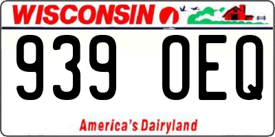 WI license plate 939OEQ