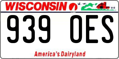 WI license plate 939OES