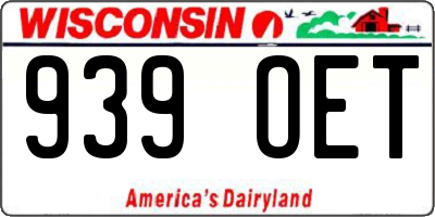 WI license plate 939OET