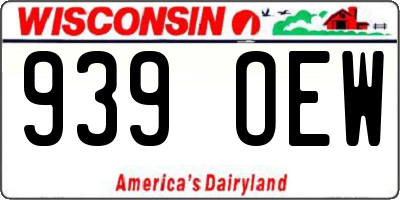 WI license plate 939OEW
