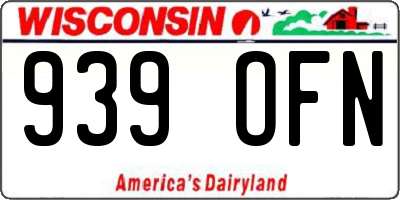 WI license plate 939OFN
