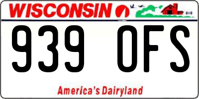 WI license plate 939OFS