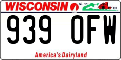 WI license plate 939OFW
