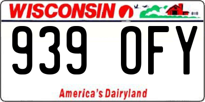 WI license plate 939OFY