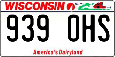 WI license plate 939OHS