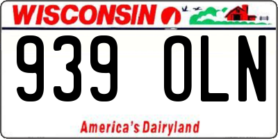 WI license plate 939OLN