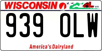 WI license plate 939OLW