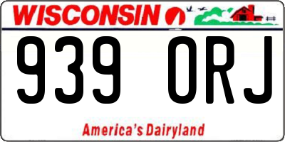 WI license plate 939ORJ