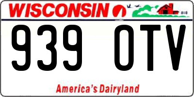 WI license plate 939OTV