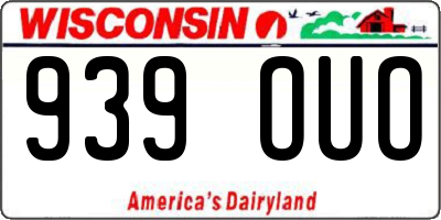 WI license plate 939OUO