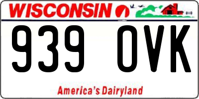 WI license plate 939OVK