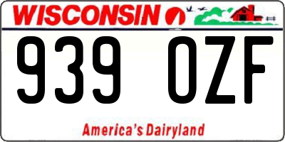 WI license plate 939OZF