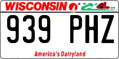 WI license plate 939PHZ