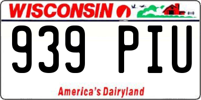 WI license plate 939PIU