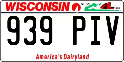 WI license plate 939PIV