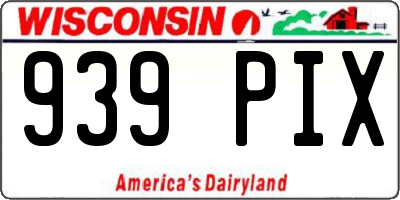 WI license plate 939PIX