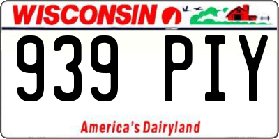 WI license plate 939PIY