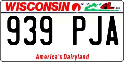 WI license plate 939PJA