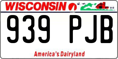 WI license plate 939PJB