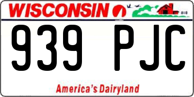 WI license plate 939PJC