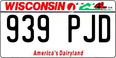 WI license plate 939PJD