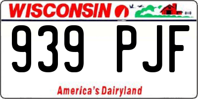 WI license plate 939PJF