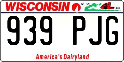 WI license plate 939PJG
