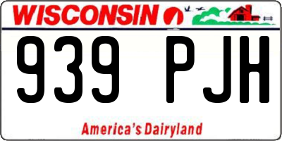 WI license plate 939PJH