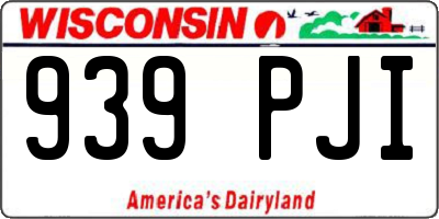 WI license plate 939PJI
