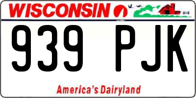 WI license plate 939PJK